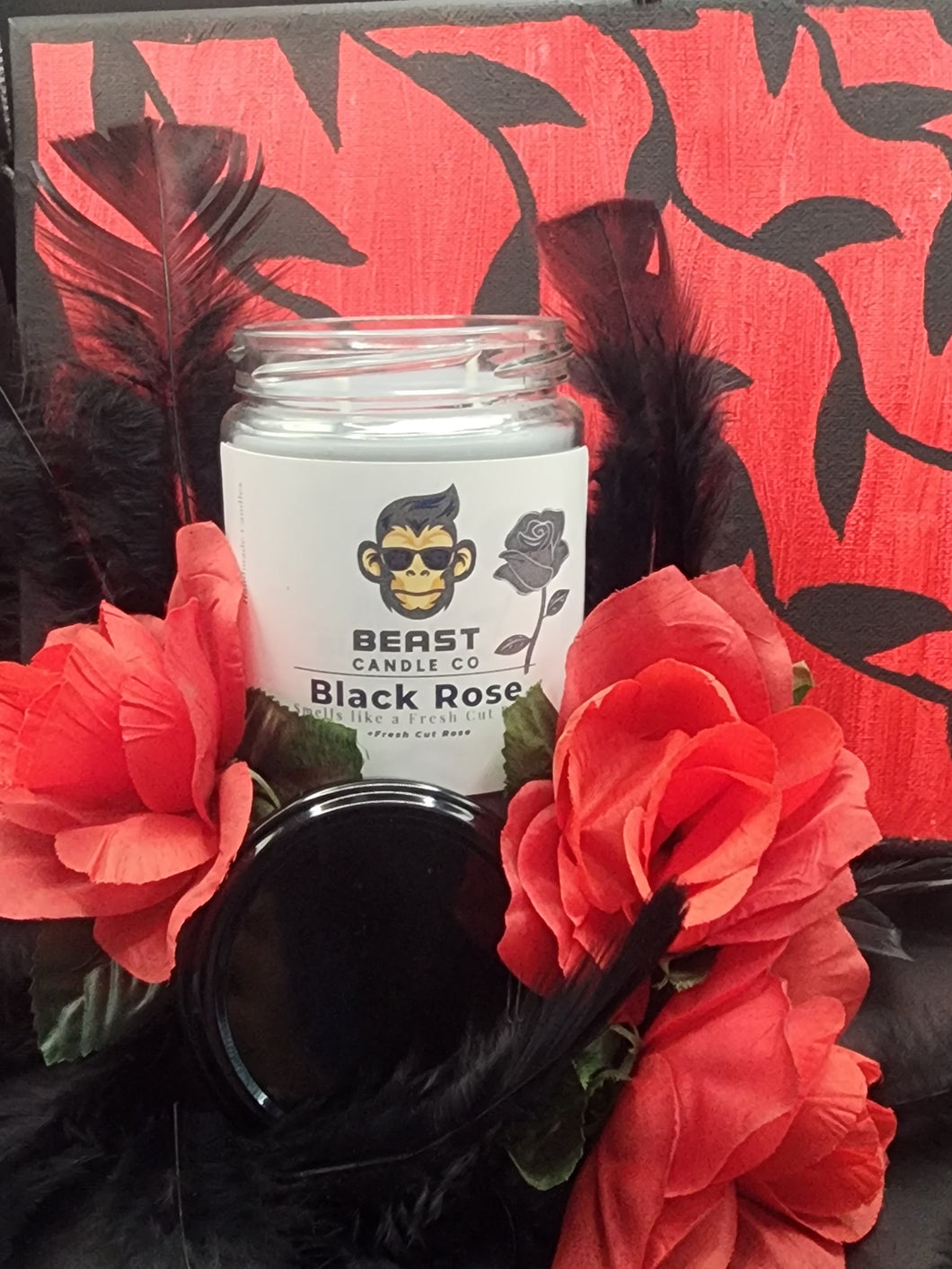 Black Rose | Glass Candle