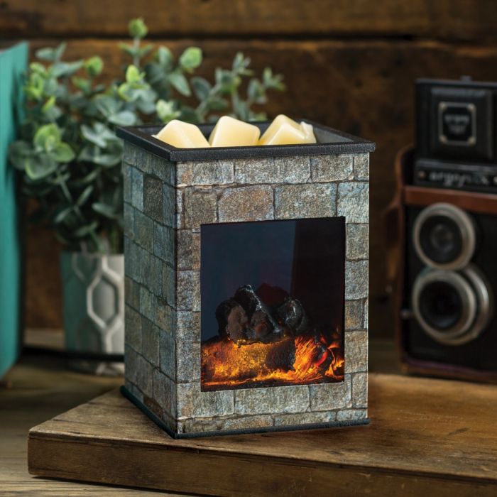 Fireplace Glass Illumination Wax Warmer Warmer